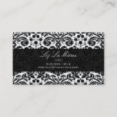 PixDezines Black Desiree  Damask Visitekaartje (Achterkant)