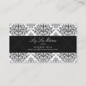 PixDezines Black Étienne Damask Visitekaartje (Achterkant)