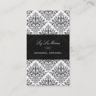 PixDezines Black Étienne Damask Visitekaartje