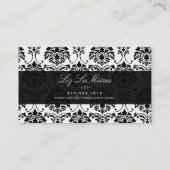 PixDezines Black Florentius Damask Visitekaartje (Achterkant)
