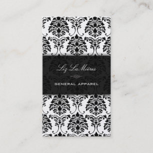 PixDezines Black Florentius Damask Visitekaartje
