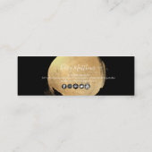 PixDezines Black+Gold Coffee Date Kaarten Mini Visitekaartje (Achterkant)