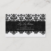 PixDezines Black Isabella  Damask Visitekaartje (Achterkant)