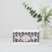 PixDezines Black, Isabella Lace Damask Visitekaartje (Staand voorkant)