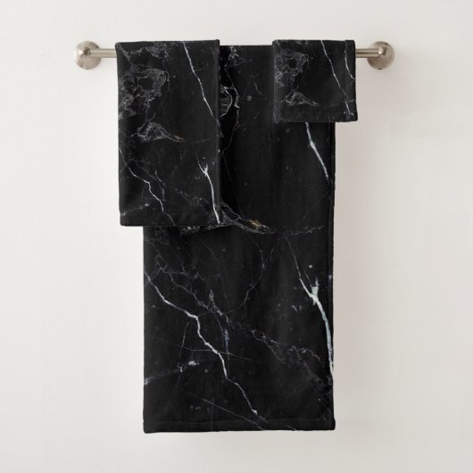 PixDezines Black Marble Bad Handdoek (Insitu)