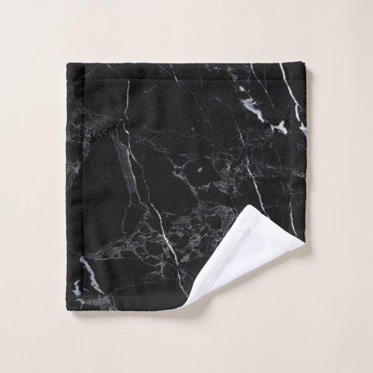 PixDezines Black Marble Bad Handdoek (Wasdoekje)