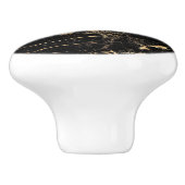 PIXDEZINES BLACK MARBLE+FAUX GOLD VEINES KERAMISCHE KNOP (Zijkant)