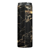 PixDezines BLACK MARBLE FAUX GOLD VEINS Thermosbeker (Achterkant)