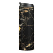 PixDezines BLACK MARBLE FAUX GOLD VEINS Thermosbeker (Geroteerd rechts)