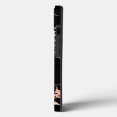 PixDezines Black Marble Faux Rose Gold Veins Hoesj Case-Mate iPhone Case (Achterkant / Links)