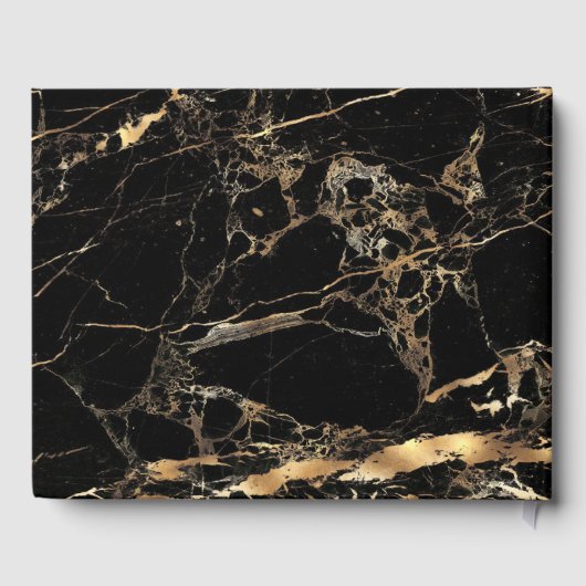 PixDezines Black Marble Funeral w Cross-Guest Book Gastenboek (Achterkant)