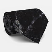 PixDezines Black Marble Slab Stropdas (Opgerold)