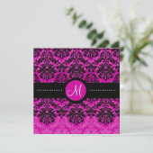 PixDezines Black Piqué Damask/DIY Pink velvet Kaart (Staand voorkant)