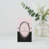PixDezines Black, Roze, Witte, verstelbare strepen Visitekaartje (Staand voorkant)