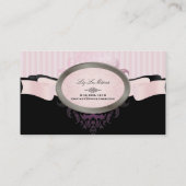 PixDezines Black, Roze, Witte, verstelbare strepen Visitekaartje (Achterkant)