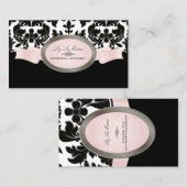 PixDezines Black Velvet Barok Damask Visitekaartje (Voorkant / Achterkant)