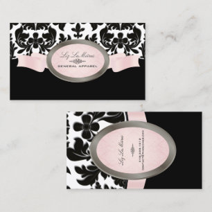 PixDezines Black Velvet Barok Damask Visitekaartje