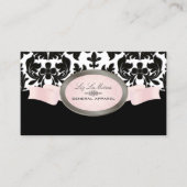 PixDezines Black Velvet Barok Damask Visitekaartje (Voorkant)