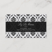 PixDezines Black Vendome  Damask Visitekaartje (Achterkant)