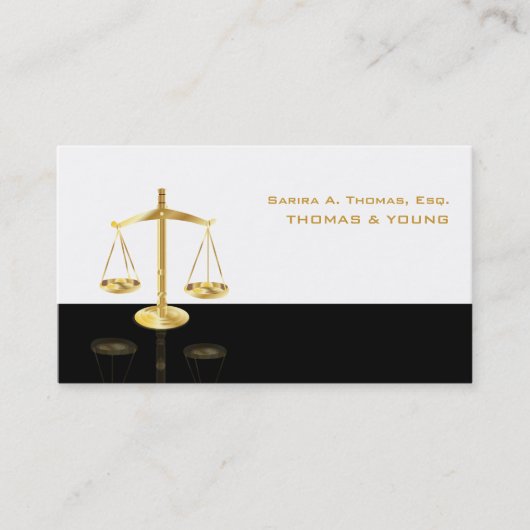 PixDezines BLACK+WHITE ATTORNEYS VISITEKAARTJES (Voorkant)