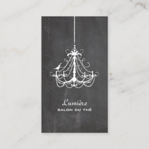 PixDezines Black+White Chandelier Chalkboard Visitekaartje