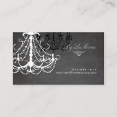 PixDezines Black+White Chandelier Chalkboard Visitekaartje (Achterkant)