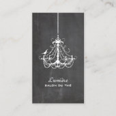 PixDezines Black+White Chandelier Chalkboard Visitekaartje (Voorkant)