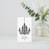 PixDezines Black+White Chandelier/DIY-achtergrond Visitekaartje (Staand voorkant)