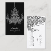 PixDezines Black+White Chandelier/DIY-achtergrond Visitekaartje (Voorkant / Achterkant)
