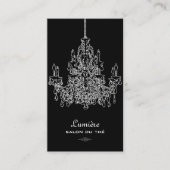 PixDezines Black+White Chandelier/DIY-achtergrond Visitekaartje (Voorkant)