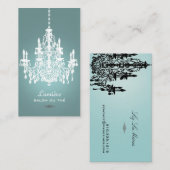 PixDezines Black+White Chandelier/DIY-achtergrond Visitekaartje (Voorkant / Achterkant)