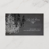 PixDezines Black+White Chandelier/kalkboard Visitekaartje (Achterkant)