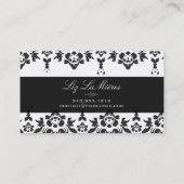 PixDezines Black+White Haute Couture Damask Visitekaartje (Achterkant)
