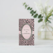 PixDezines Black, White Leopard spots Visitekaartje (Staand voorkant)