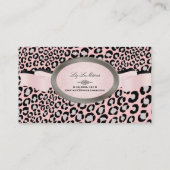 PixDezines Black, White Leopard spots Visitekaartje (Achterkant)