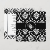 PixDezines Black+White Vendome Damask Kaart (Voorkant / Achterkant)