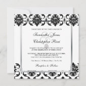 PixDezines Black+White Vendome Damask Kaart (Achterkant)