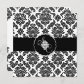 PixDezines Black+White Venezia Damask Kaart (Voorkant / Achterkant)