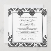 PixDezines Black+White Venezia Damask Kaart (Achterkant)