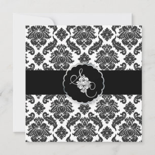 PixDezines Black+White Venezia Damask Kaart