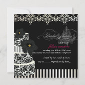 PixDezines Black+White Wedding Cake Vrijgezellenfe Kaart (Achterkant)