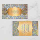 PixDezines  blauw céline damask Visitekaartje (Voorkant / Achterkant)