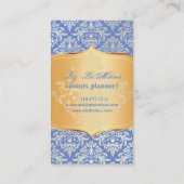 PixDezines  blauw céline damask Visitekaartje (Achterkant)