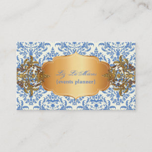 PixDezines  blauw céline damask Visitekaartje