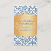 PixDezines  blauw céline damask Visitekaartje (Achterkant)