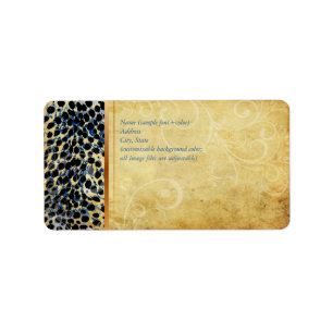 PixDezines  blauw cheetah Etiket