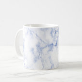 PixDezines BLAUW en WIT MARMER Koffiemok (Voorkant links)