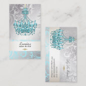 PixDezines blauw kristal kroonluchter/DIY kleur Visitekaartje (Voorkant / Achterkant)