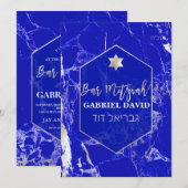 PixDezines Blauw Lapis Bar Mitzvah Kaart (Voorkant / Achterkant)
