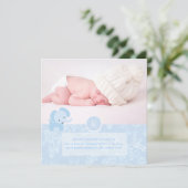 PixDezines blauw toile+olifant Aankondiging (Staand voorkant)